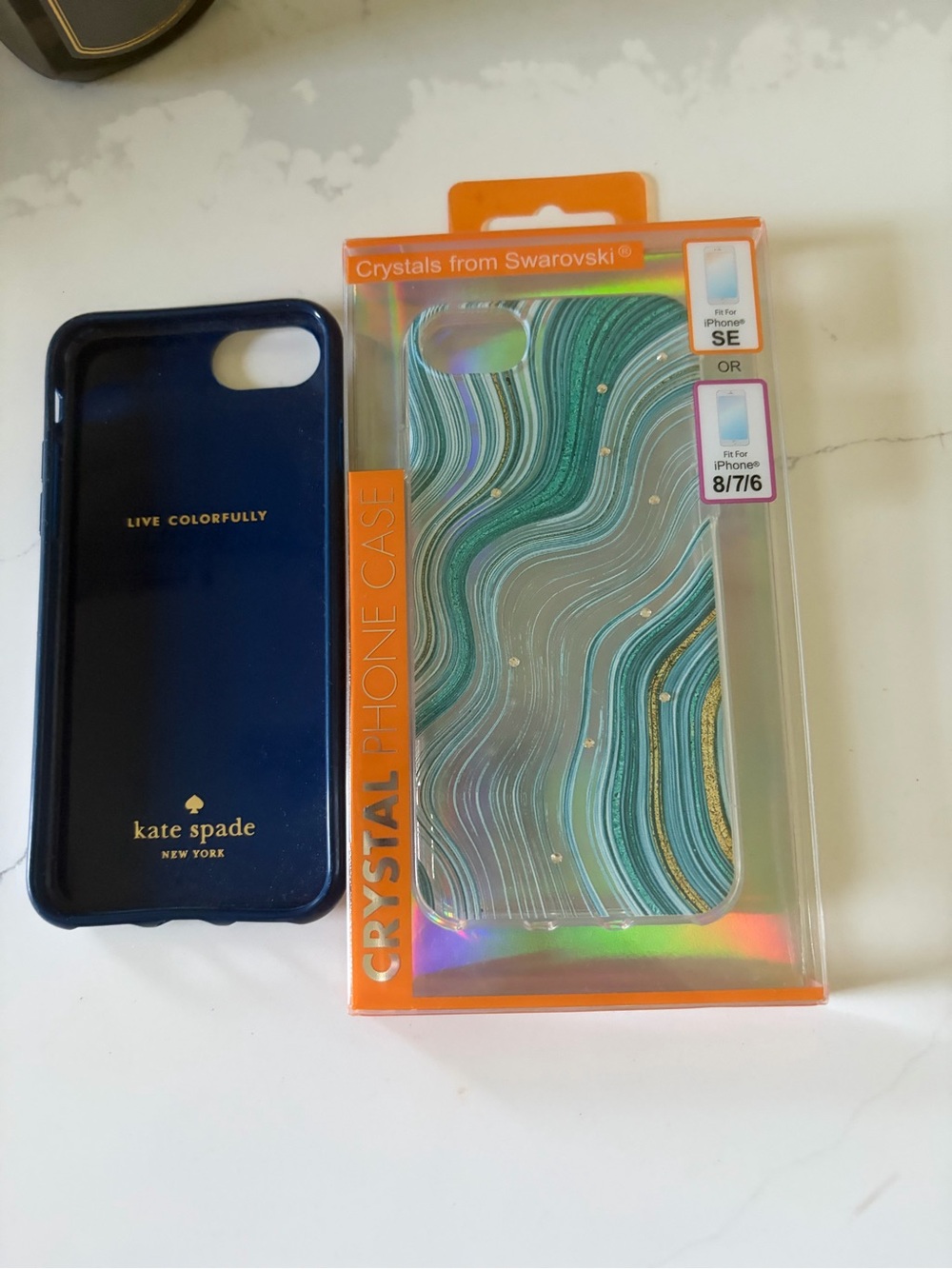 kate spade Navy Blue & Turquoise Crystal Phone Case Duo